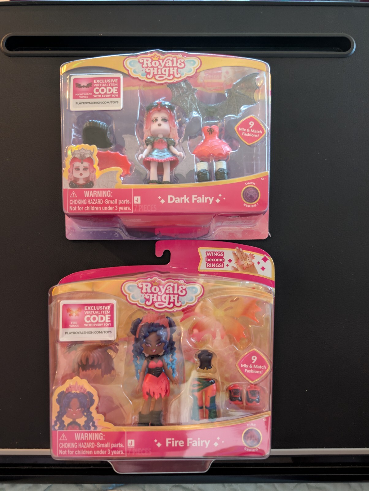 Royale High Fire & Dark Fairy Fashion Doll w/ Accessories & Virtual Code Roblox