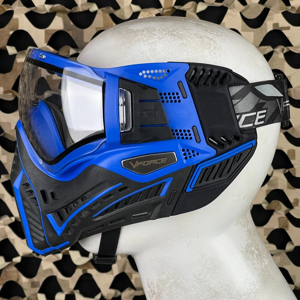NEW V-Force Profiler 2.0 Paintball Mask - Black/Blue - Clear - Image 4 of 4