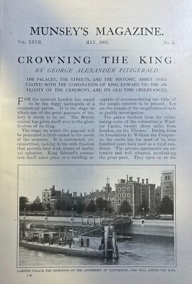 1902 Crowning King Edward VII of England Buckingham Palace illustrated