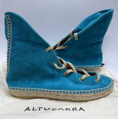 NEW* Altuzarra Gus Espadrille Booties Mayan Turqoise EU 37 / US 6.5