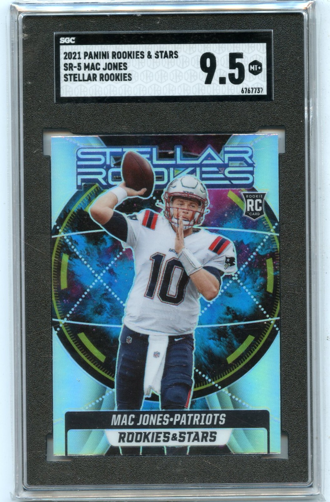 2021 ROOKIES & STARS #SR-5 MAC JONES "STELLAR ROOKIES" SILVER PRIZM RC - SGC 9.5