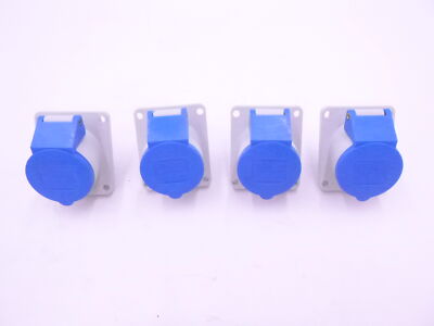 4 Pack Bals Cee Norm 16-6h 200-250V 3 Pole Socket Outlet Angled IP44 Type 1217