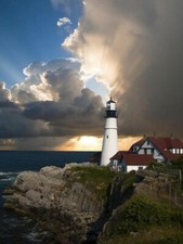 USA - DIY Paint by Number Kit Acrylic Oil Painting Home Decor - Lone Lighthouse