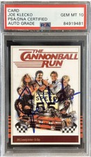 1981 Joe Klecko Jets Signed Cannonball Run Movie Promo Card PSA 10