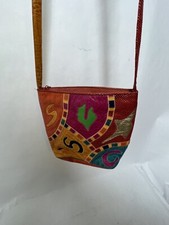 Vintage Sharif Multicolor Crocodile Snakeskin 1980s Cross Body Shoulder Bag