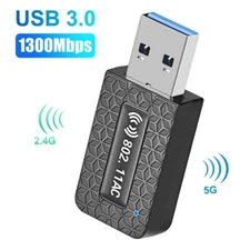 Adaptador Wifi USB, adaptador WiFi USB 3,0 de 1300M para PC, escritorio, portáti