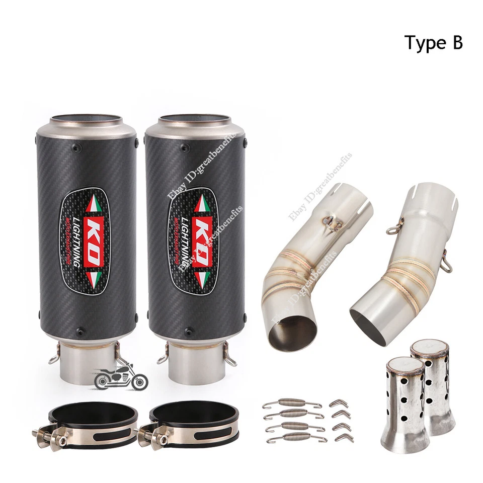 Silenciador silenciador de fibra de carbono L&R tubo de enlace de escape medio para Ducati 848 1098 1198 Foto 2 de 4