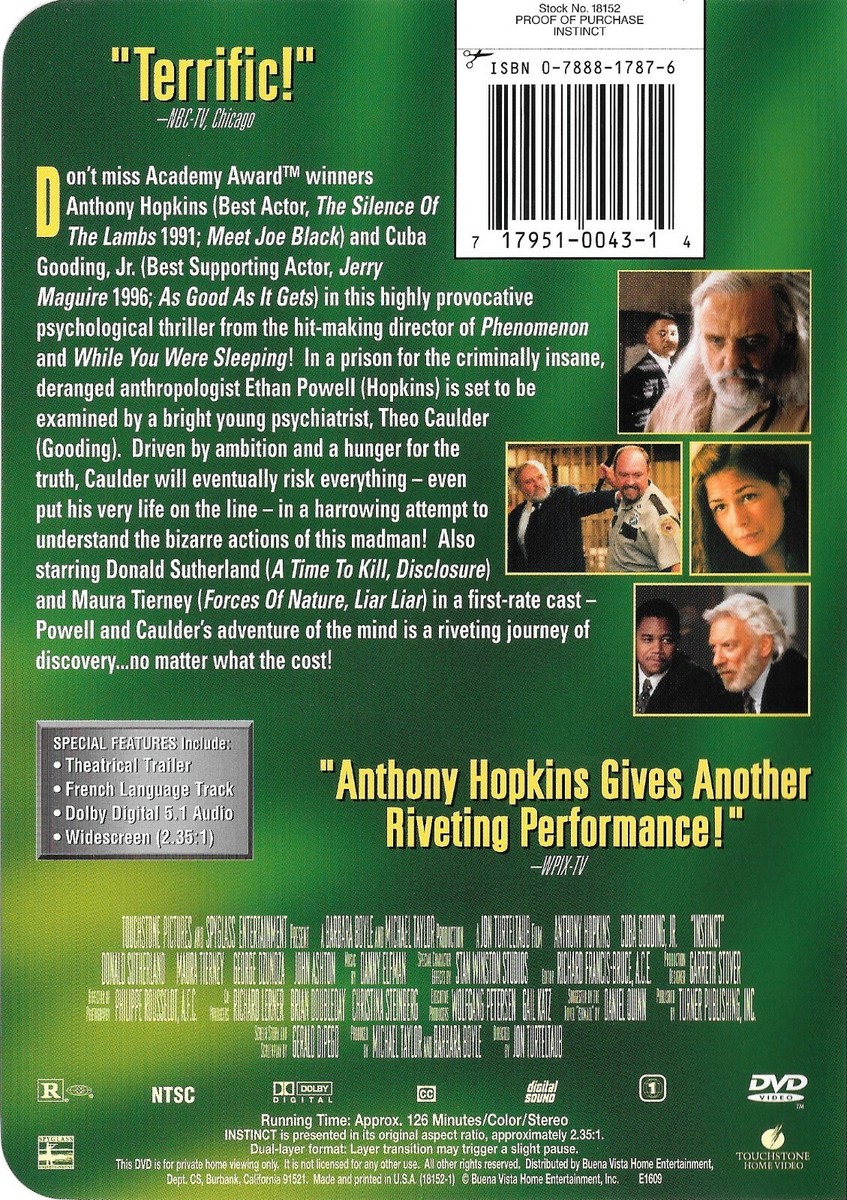 Instinct: Cuba Gooding Jr. Anthony Hopkins Donald Sutherland Maura