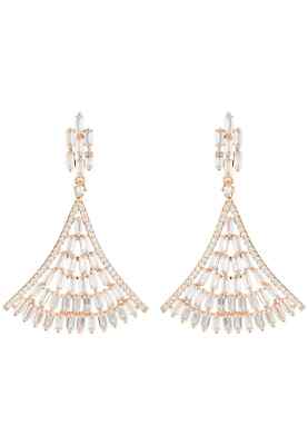 Latelita Baguette Fan Tail Cubic Zirconia Earrings - Yellow NEW & GIFT BOX