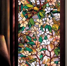 Decorative Colorful Leaves Flowers Window Film Sticker Privacy Glass Door Decals