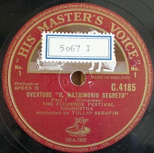 Serafin Cimarosa Il Matrimonio Segreto Overture Hmv C 4185 Nm Ebay