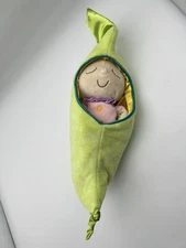 12" MANHATTAN TOY SWEET PEA POD AND SLEEPING BABY DOLL STUFFED ANIMAL PLUSH TOY