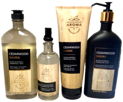 4 Pc BATH & BODY WORKS CEDARWOOD SAUNA Eucalyptus & Patchouli Oil ~ FREE SHIP