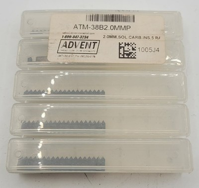 Advent ATM-38B2.0MMP Solid Carbide Inserts (Qty. 5) 2.0 Pitch Positive Rake