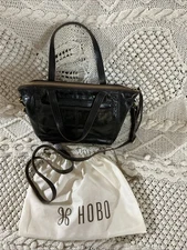 HOBO Black Leather Shoulder Handbag with Dust Bag Vintage 