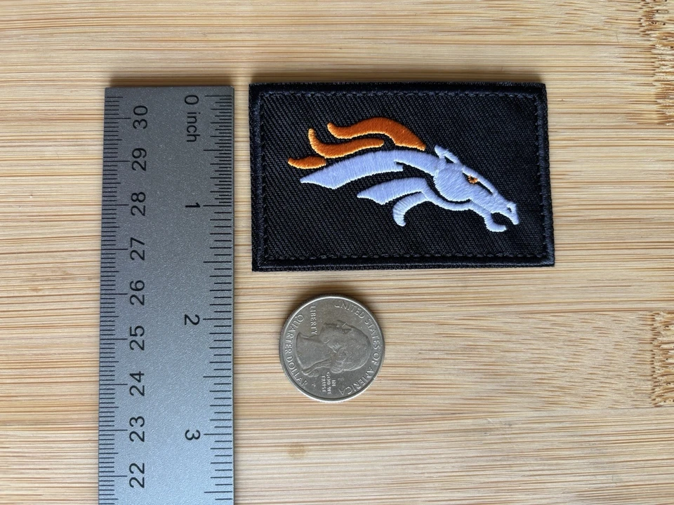 Denver Broncos New Embroidered Iron On Rectangle Patch Great For Hats 3" x 1.75" - Image 2 of 4