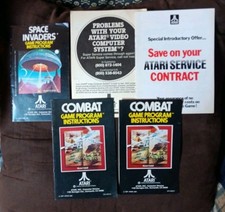Five Pieces Of Vintage Atari 2600 Paper Ephemera 1980s 80s Gaming System