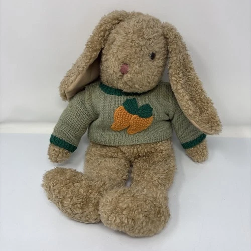 Vtg TY Beanie Baby Classic Curly Bunny Rabbit 1991 Carrot Sweater Large Plush