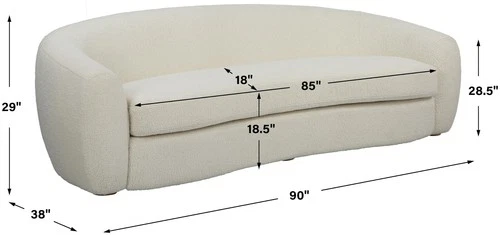 Uttermost 23746 Capra 90"W Fabric Sofa - Off White - Picture 5 of 5