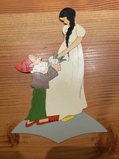 Edelholz Freiberg M&auml;rchen Wandfigur: Schneewittchen, Vintage, Erzgebirge