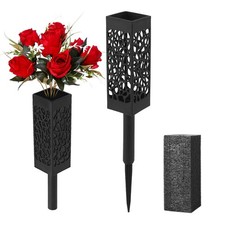 Cemetery Flower Vase with Foam for Grave Decorations 2 Headstones Spike Outdoor