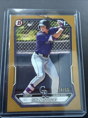 2026 Bowman Ethan Holliday 1st Bowman Gold /50 Rockies Prospect SP!