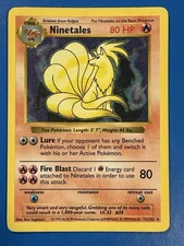 Ninetales - Black Flame (Shadowless) Holo 12/102 Base Set Pokemon TCG