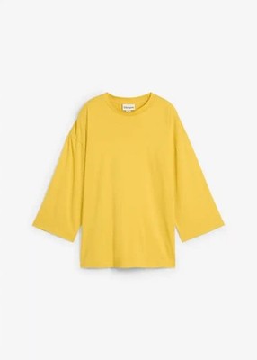 Oversize Shirt mit 3/4 Ärmel Gr. 36/38 Gelb Damenshirt Top Bluse Neu R-Ware*