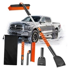  2025 Upgrade Extendable 3-in-1 Car Snow Brush and Ice Scraper [45" L