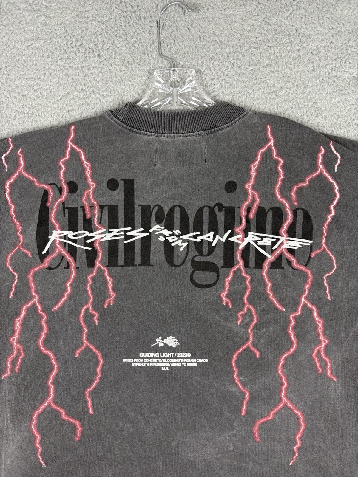 Civil Regime T-shirt Men's Medium Gray Free To Dream 199X Distressed Street Wear