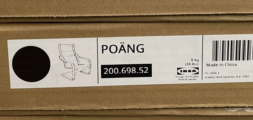 Sillón Ikea POANG SOLO MARCO, negro-marrón 200.698.52 - NUEVO Foto 2 de 3