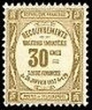 FRANCE STAMP TIMBRE TAXE N° 46 "RECOUVREMENT 30c BISTRE" NEUF xx TTB