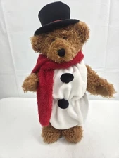 MTY International Snowman Teddy Bear Plush on Stand 18 Inch