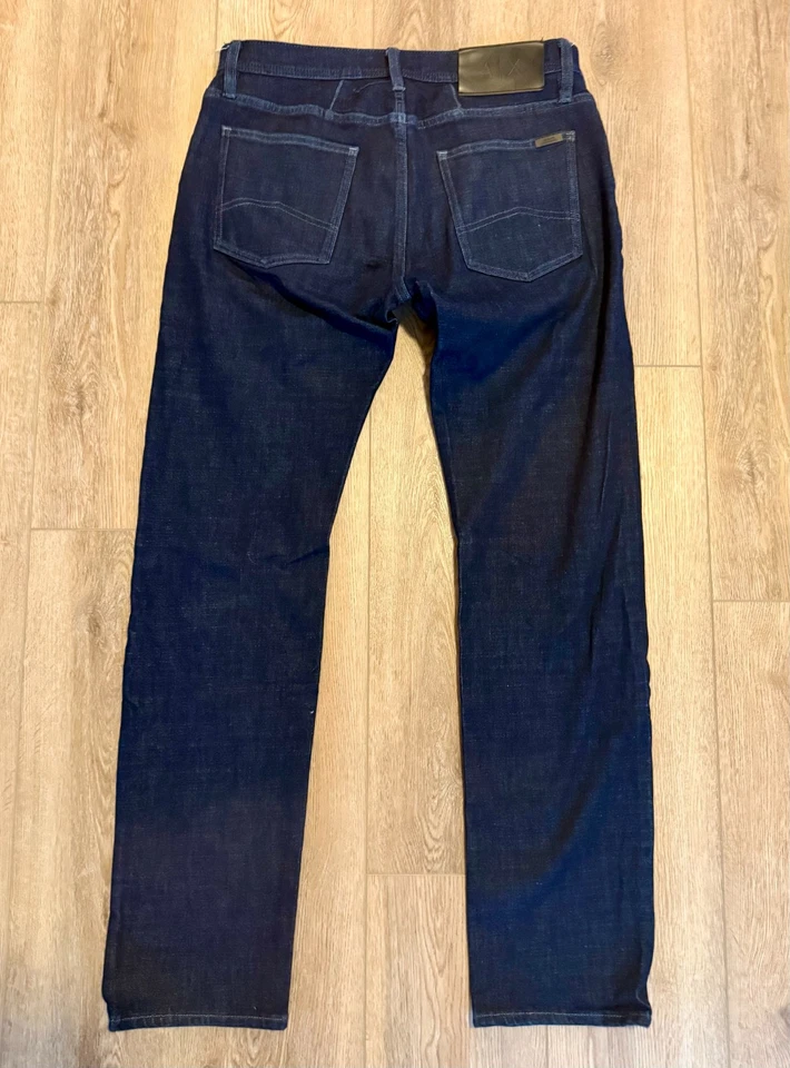 Pantalones de mezclilla para hombre A|X Armani Exchange azul oscuro relajados rectos 32 regular/31 Foto 2 de 4