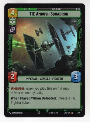 Star Wars Unlimited JTL Foil Karte #585 Tie Ambush Squadron