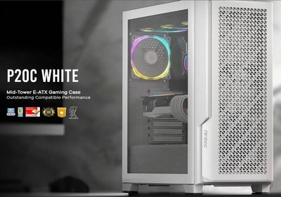 Antec P20C White, E-ATX, ATX, USB-C, Cable management , 4x HDD or SSD , 375mm...