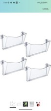 Azar Displays 250055 Clear Plastic Wall Mount File Holder with Suction Cups,...