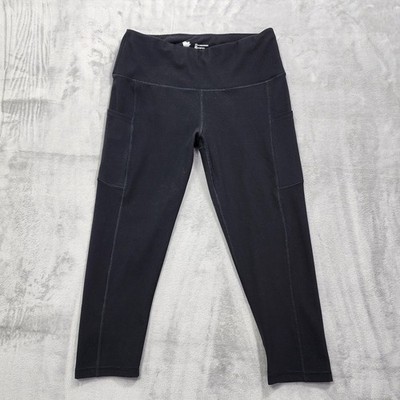 iuga Leggings Womens M Black High Rise Capri Pockets Yoga Gym Running Workout