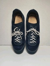 Vintage 1970s Hyde Lace Up Bowling Shoes Size 7.5 Womens Blue Suede/Leather USA