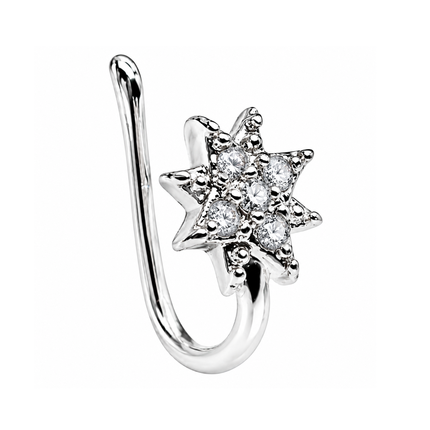 Star Nose Cuff CZ Gemstone Clip On Nose Stud Non Piercing Faux Boho