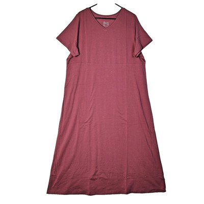 QVC d & co Essentials Women's Long Maxi Dress Short Sleeves Dusty Rose Size 1X