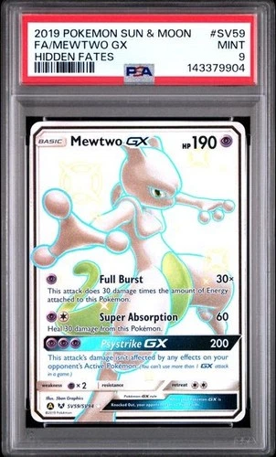 PSA 9 Mewtwo GX SV59/SV94 Pokemon Hidden Fates Shiny Vault