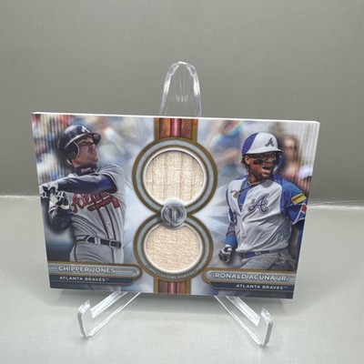 2024 Topps Tribute Dual Relics Ronald Acuña Jr., Chipper Jones #DR2-JA Gold /75