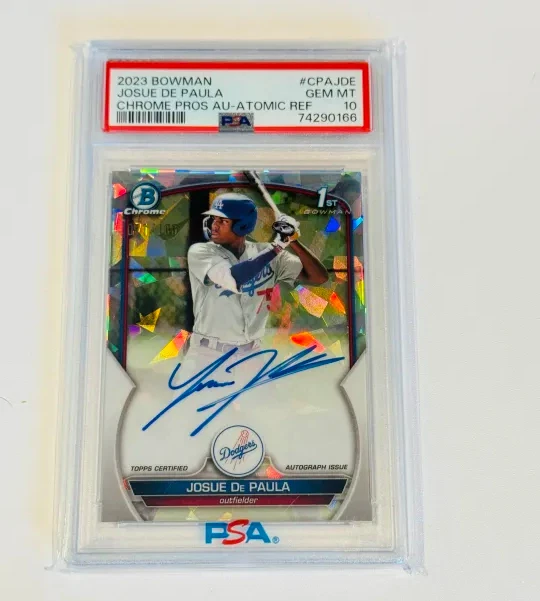 2023 Bowman Chrome Josue De Paula Atomic Refractor Auto /100 PSA 10