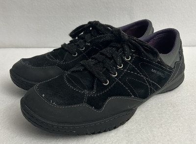 Merrell Women's Albany Lace Up Gray Granite Suede Hiking Shoes Size 8.5