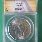 1926 S Peace Silver Dollar MS 61 Vam 112