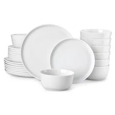  24 Pieces Gourmet Porcelain Dinnerware Sets, 24 Piece (Service for 8) White