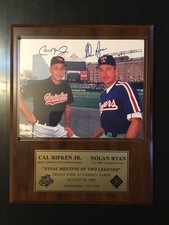 Cal Ripken Jr Nolan Ryan Signed 11x14 Plaque Photo 191/500 LE Auto See Pics