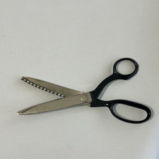 Vtg WISS CB9 Black Hdl Pinking Shears 9" USA Made Fabric Sewing Scissors Zig Zag