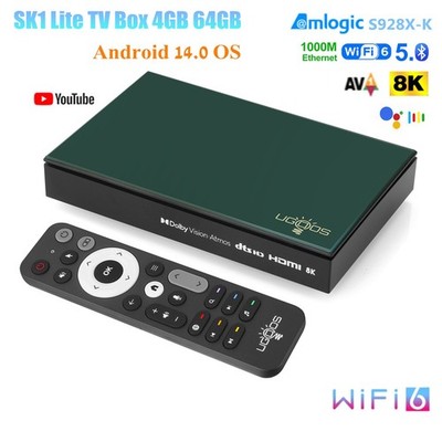 UGOOS SK1 Lite 8K UHD TV Box Android 14 S928X-K 4G 64G WiFi6 1000M AV1 HDR Box